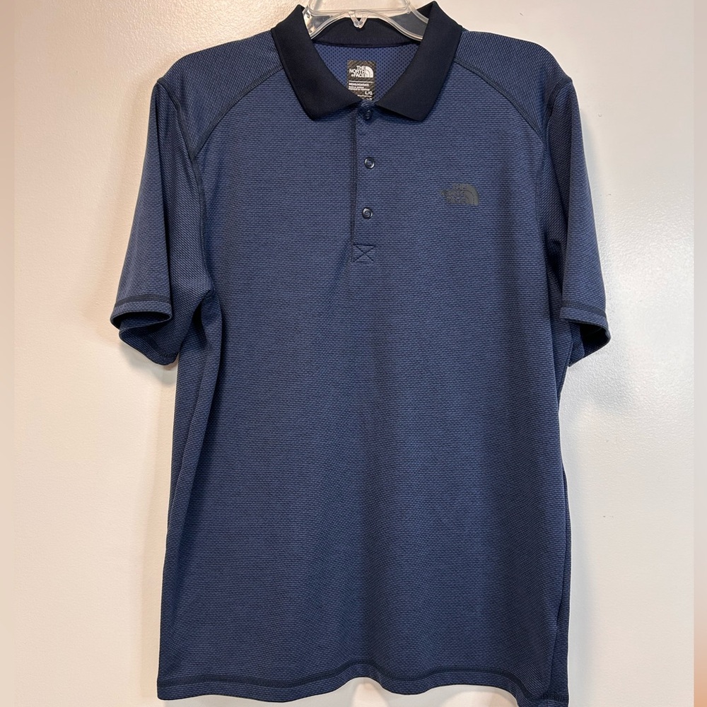 The North Face Polo Shirt Blue Short Sleeve Flash Dry Men’s Large